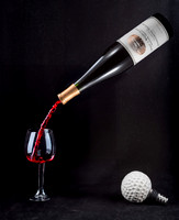 2023.07.18 8625 Bottle Stopper Golf Ball bottle  pouring wine glass sm