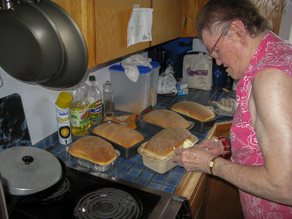 Mom cooking bread_ for start of Memorial